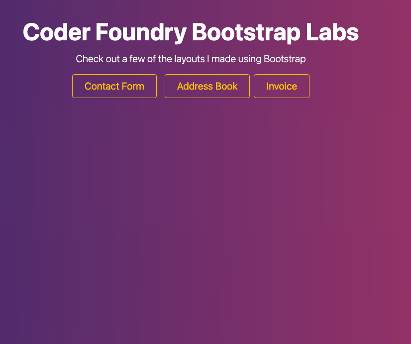 Coder Foundry Bootstrap Layouts Lab